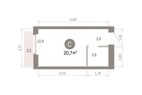 
  Продается студия 20.68 м², в ЖК Пшеница, 6.1. Фото 2.