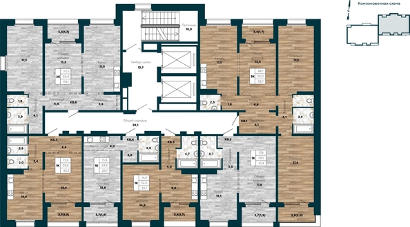 
  Продается 2-комн. квартира 68.1 м², в ЖК Галактика, дом 3 Сатурн. Фото 1.