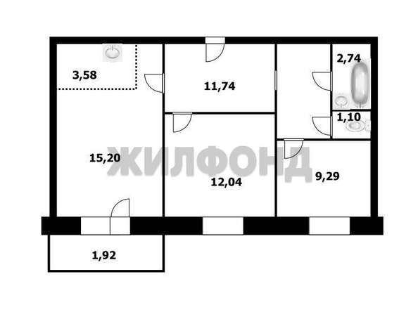 
  Продается 3-комн. квартира 55.5 м², в МКР Чистая Слобода, дом 40. Фото 15.