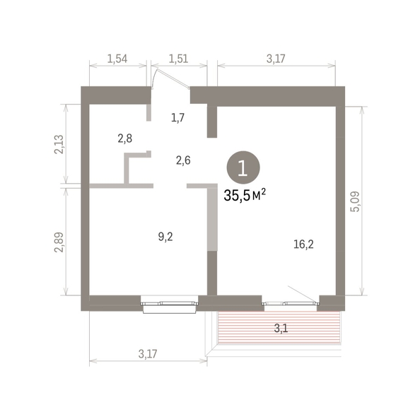 
  Продается 1-комн. квартира 35.5 м², в ЖК Европейский берег, дом 32. Фото 1.