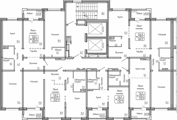 
  Продается 3-комн. квартира 81.2 м², в ЖК Самоцветы, Бирюза дом 2. Фото 1.