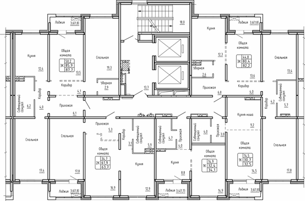
  Продается 3-комн. квартира 82.2 м², в ЖК Самоцветы, Бирюза дом 2. Фото 1.