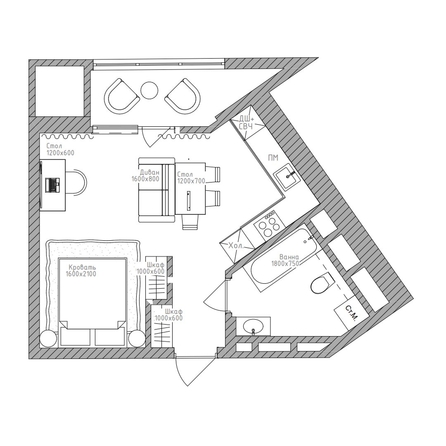 
  Продается студия 34 м², в ЖК Беринг, дом 2. Фото 5.