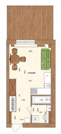 
  Продается студия 24.8 м². Фото 1.