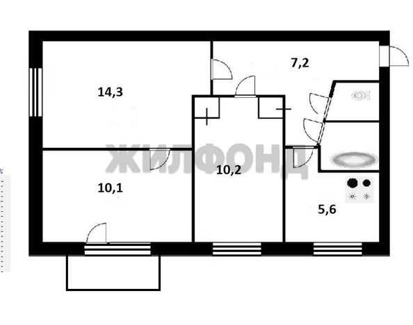 
  Продается 3-комн. квартира 51.3 м². Фото 6.
