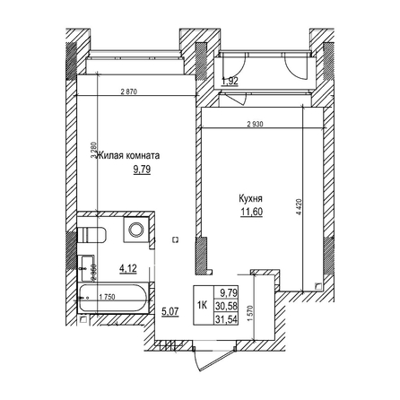
  Продается 1-комн. квартира 30.5 м², в ЖК Комсомольский проспект, дом 2. Фото 1.