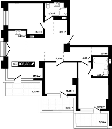 
  Продается 2-комн. квартира 88.83 м², в ЖК Платина. Фото 1.
