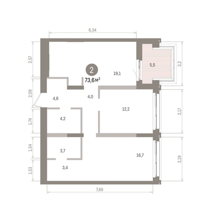 
  Продается 2-комн. квартира 73.97 м², в ЖК Европейский берег, дом 32. Фото 1.