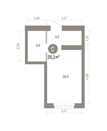 
  Продается студия 25.1 м², в ЖК Город на озере. Фото 1.