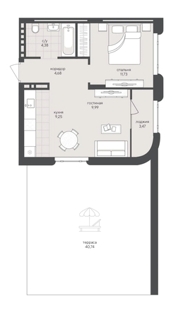 
  Продается 1-комн. квартира 84.24 м², в ЖК Новый Кедровый, дом 2. Фото 1.