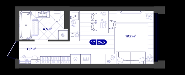 
  Продается студия 24.51 м², в ЖК Баланс, 4 очередь. Фото 1.