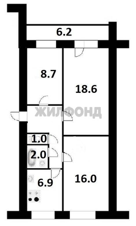 
  Продается 3-комн. квартира 60 м². Фото 1.