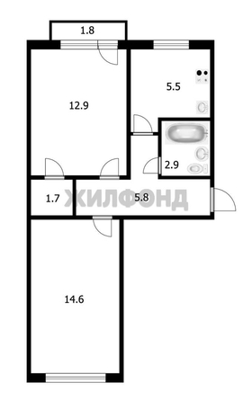 
  Продается 2-комн. квартира 43.7 м². Фото 15.