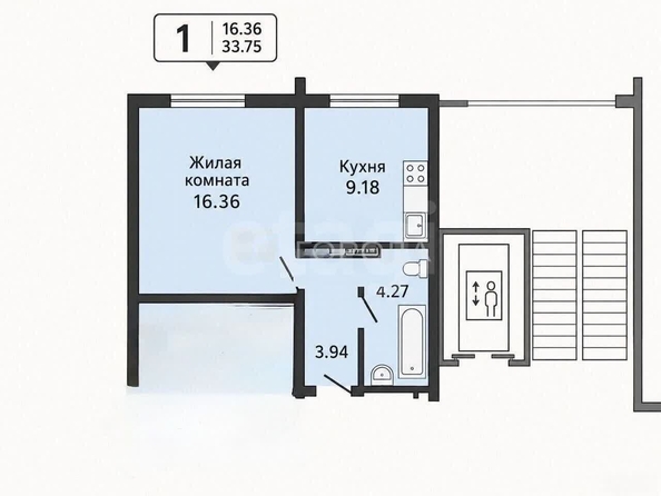 
  Продается 1-комн. квартира 35 м², в ЖК На Фадеева, дом 8. Фото 12.