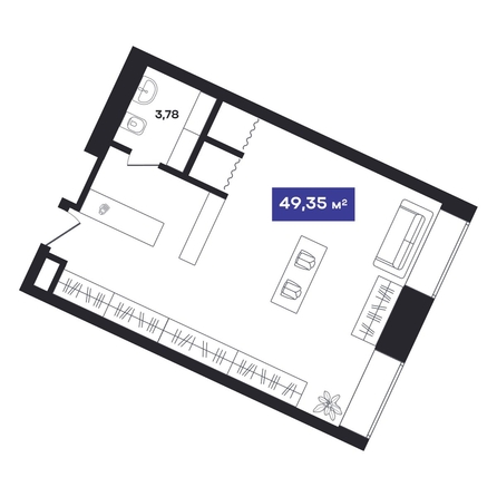 
  Продается универсальное помещение 49.35 м², в АО Гагарин Сити. Фото 2.