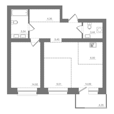 
  Продается 2-комн. квартира 71.91 м², в ЖК Спектр, дом 9. Фото 2.