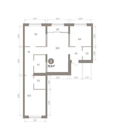 
  Продается 3-комн. квартира 78.92 м², в ЖК Европейский берег, дом 46. Фото 1.