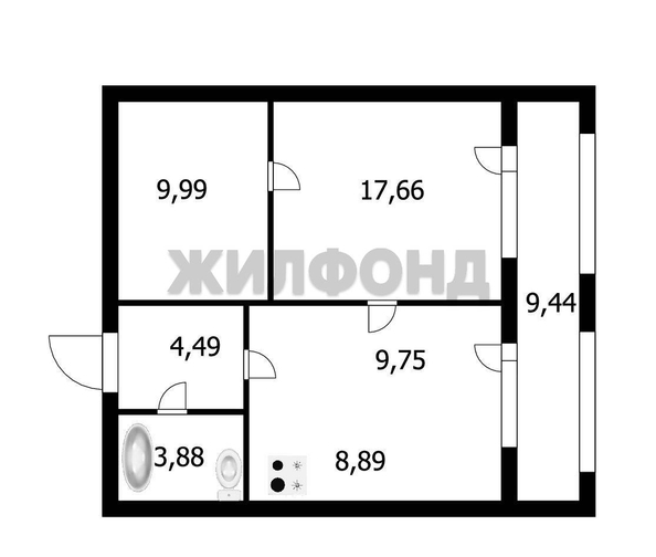 
  Продается 2-комн. квартира 54.9 м². Фото 21.