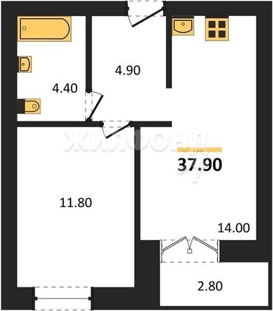
   Продам 1-комнатную, 37.9 м², Promenade (Променад), дом 1

. Фото 1.