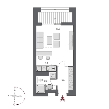 
  Продается студия, 29.1 м², ЖК Дом Нобель
. Фото 1.