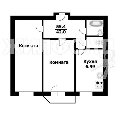 
   Продам 2-комнатную, 55.4 м², Гоголя ул, 219

. Фото 7.