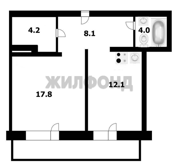 
  Продается 1-комн. квартира, 46.2 м², Овражная ул, д. 6
. Фото 20.