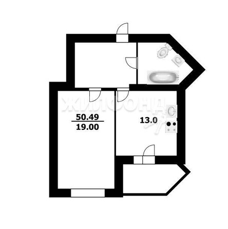 
   Продам 1-комнатную, 50.49 м², Горский мкр, 1

. Фото 25.