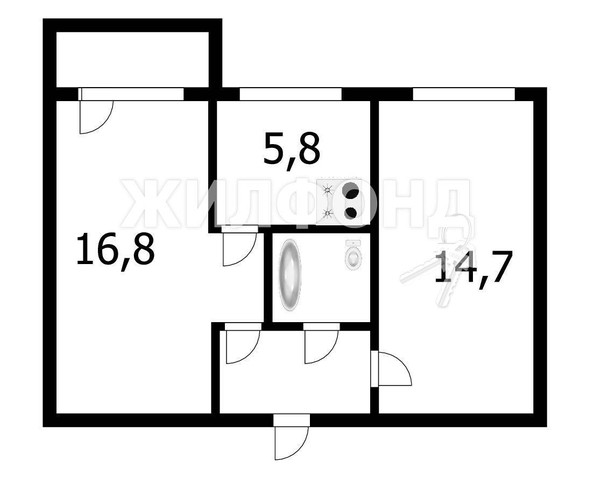 
   Продам 2-комнатную, 44.9 м², Пархоменко ул, 24

. Фото 11.