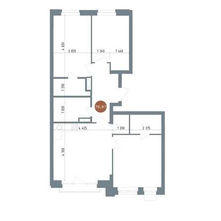 
   Продам 4-комнатную, 76.87 м², 19/56 Кварталы Телецентра, сек 6

. Фото 1.