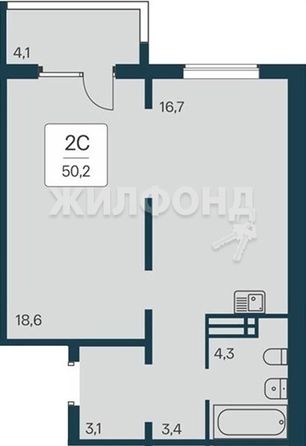 
   Продам 1-комнатную, 50.2 м², Квартал на Игарской, дом 3 пан сек 2

. Фото 1.