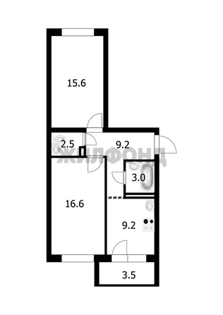 
  Продается 2-комн. квартира, 56.1 м², ЖК Крылья, б/с 1-3
. Фото 27.