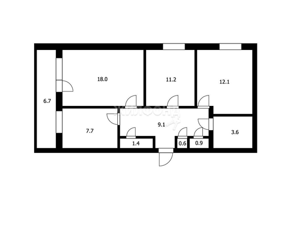 
   Продам 3-комнатную, 64.6 м², Октябрьская ул, 43

. Фото 2.