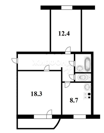 
   Продам 2-комнатную, 52.8 м², Чемская ул, 16

. Фото 1.