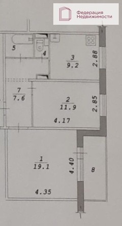 
   Продам 2-комнатную, 51 м², В. Высоцкого ул, 39

. Фото 10.