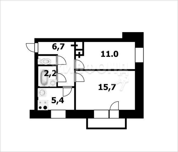 
   Продам 2-комнатную, 42.7 м², Невельского ул, 9

. Фото 1.