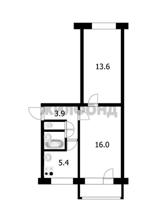 
   Продам 2-комнатную, 43.6 м², Новая Заря ул, 23

. Фото 11.