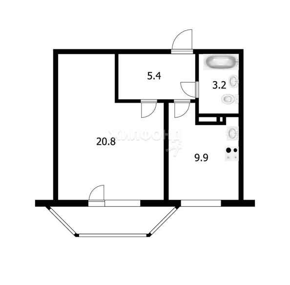 
   Продам 1-комнатную, 39.4 м², Волховская ул, 31

. Фото 21.