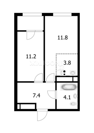 
   Продам 1-комнатную, 38.3 м², 2-я Обская ул, 71/1

. Фото 24.