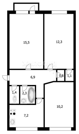 
   Продам 3-комнатную, 57.5 м², Гэсстроевская ул, 83

. Фото 9.