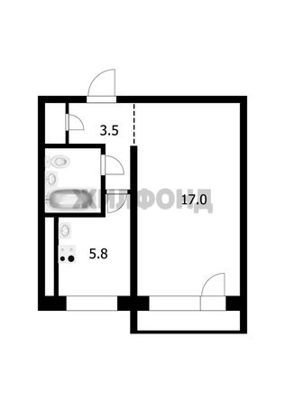 
   Продам 1-комнатную, 29.3 м², Фрунзе ул, 59/1

. Фото 20.
