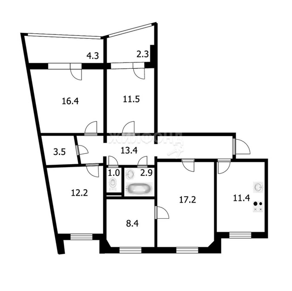 
   Продам 5-комнатную, 104.5 м², Краснообск, 3

. Фото 19.