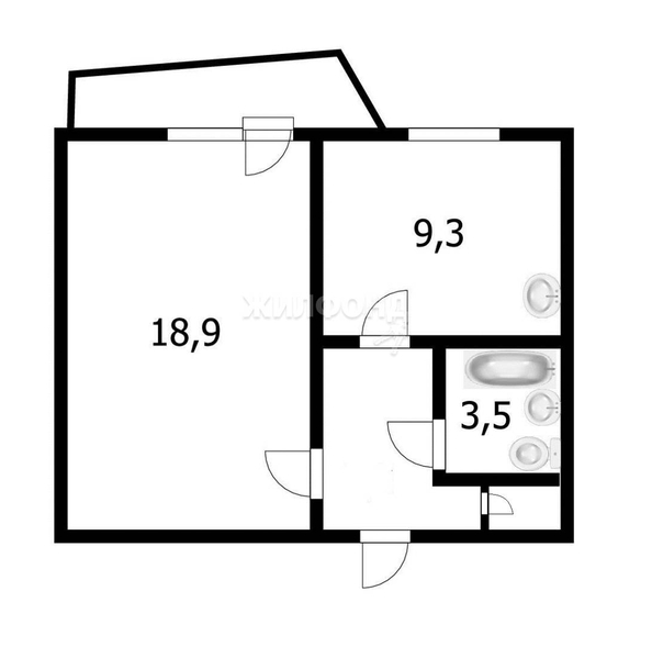 
   Продам 1-комнатную, 33.9 м², Краснообск, 7

. Фото 7.