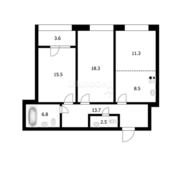 
   Продам 3-комнатную, 76.4 м², Чикаго

. Фото 5.