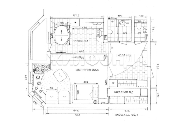 
   Продам 1-комнатную, 55.2 м², Краснообск, 102

. Фото 16.