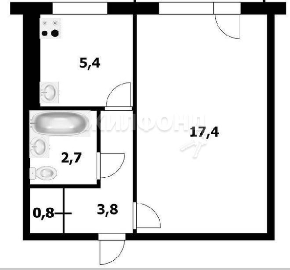 
   Продам 1-комнатную, 29.8 м², Жуковского ул, 106

. Фото 12.