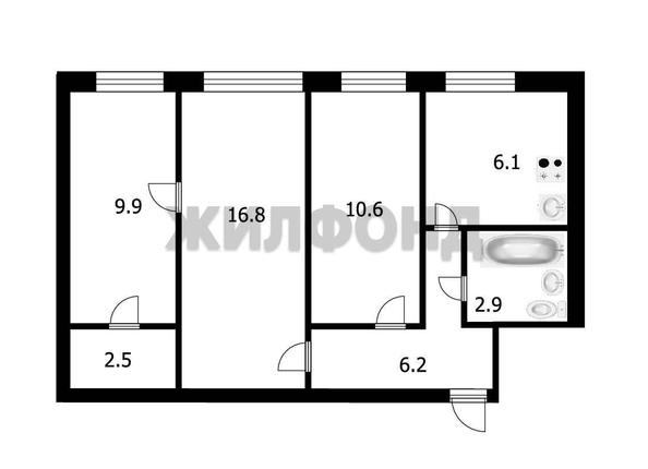 
   Продам 3-комнатную, 55 м², Терешковой ул, 20

. Фото 11.