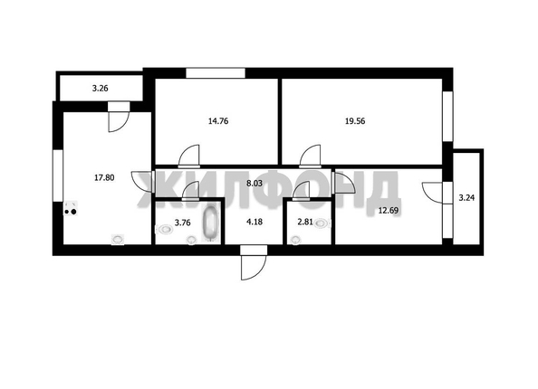 
   Продам 3-комнатную, 83.2 м², Серафимовича ул, 18а

. Фото 27.