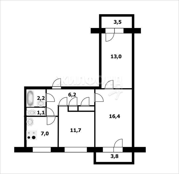 
   Продам комнату, 25 м², Кропоткина ул, 269/1

. Фото 17.