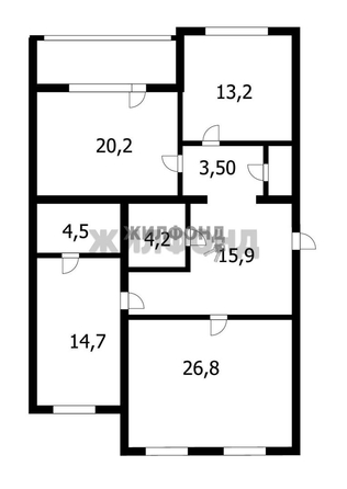 
   Продам 3-комнатную, 104.7 м², 2-й (4 мкр.) кв-л, 233

. Фото 14.