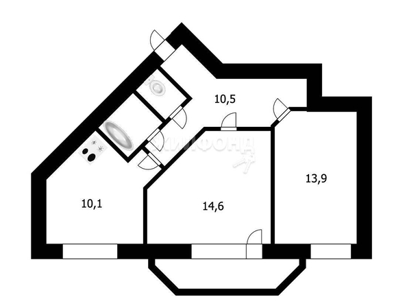 
   Продам 2-комнатную, 53.8 м², Троллейная ул, 3

. Фото 20.